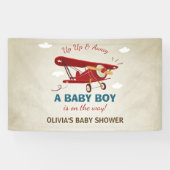 Vliegtuig Baby shower Banner Travel Adventure Boy (Horizontaal)