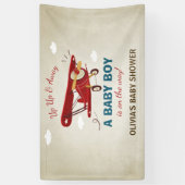 Vliegtuig Baby shower Banner Travel Adventure Boy (Verticaal)
