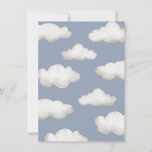 vliegtuig Baby shower dank u kaart (Achterkant)