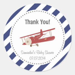 Vliegtuig Baby shower Dank u Sticker