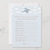 Vliegtuig Baby shower die weet mama beste spel Kaart (Voorkant)