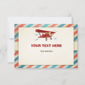 Vliegtuig Baby shower insert card Adventure Travel Kaart (Voorkant)