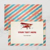 Vliegtuig Baby shower insert card Adventure Travel Kaart (Voorkant / Achterkant)