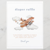  vliegtuig Baby shower luier Raffle teken (Voorkant)