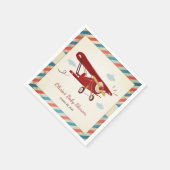 Vliegtuig Baby shower Napkin Adventure Travel Plan Servet (Hoek)