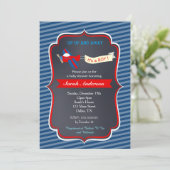 Vliegtuig baby shower uitnodigingen (Staand voorkant)