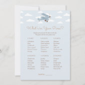 Vliegtuig Baby shower Wat zit er in je tas spel Kaart (Voorkant)