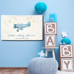 Vliegtuig Baby Shower Whimsische Jongen Baby Welko Spandoek