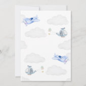 Vliegtuig Babydoudeuitnodiging Kaart (Achterkant)