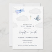 Vliegtuig babyshower uitnodiging (Voorkant)