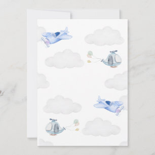 Vliegtuig babyshower uitnodiging