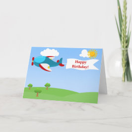 Vliegtuig Banner Boy Wenskaart Kaart