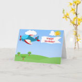 Vliegtuig Banner Boy Wenskaart Kaart (Gele Bloem)
