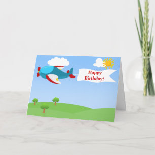 Vliegtuig Banner Boy Wenskaart Kaart