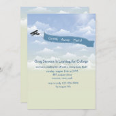 Vliegtuig banner weggaan uitnodiging (Voorkant / Achterkant)