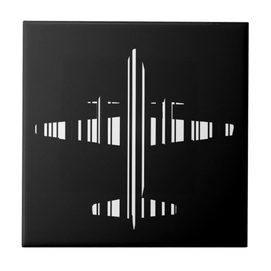 VLIEGTUIG BAR CODE Jetstream Barcode Patroon Ontwe Tegeltje (Voorkant)
