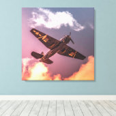  vliegtuig Beauful Sky Canvas Afdruk (Insitu (Houten vloer))