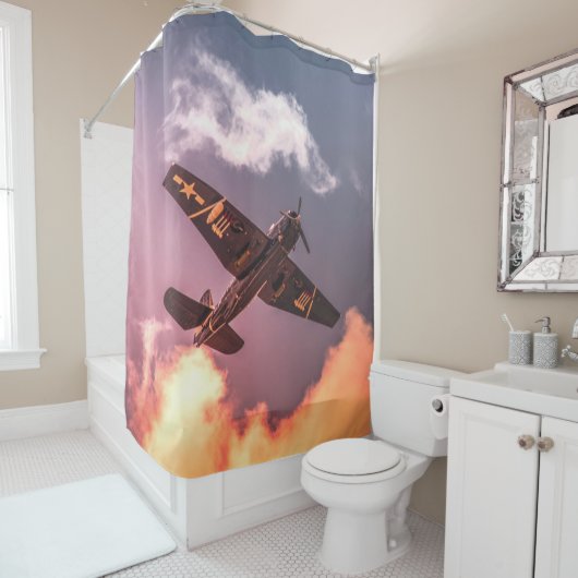 vliegtuig Beauful Sky Douchegordijn (In situ)