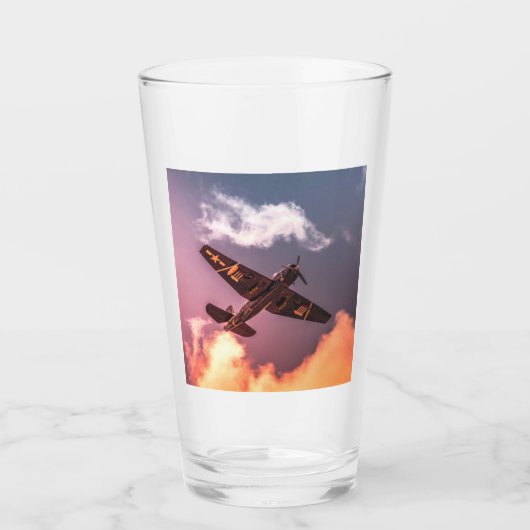  vliegtuig Beauful Sky Glas (Voorkant)