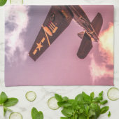  vliegtuig Beauful Sky Theedoek (Gevouwen)