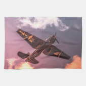  vliegtuig Beauful Sky Theedoek (Horizontaal)