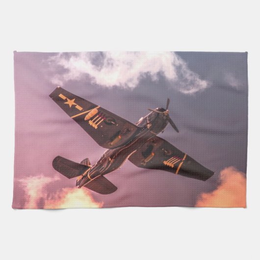  vliegtuig Beauful Sky Theedoek (Horizontaal)