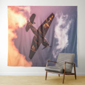 vliegtuig Beauful Sky Wandkleed (In Situ (horizontaal))