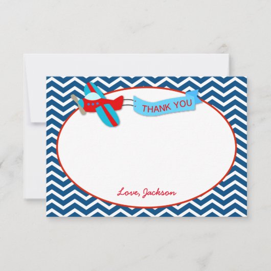 Vliegtuig bedankt kaarten (Voorkant)