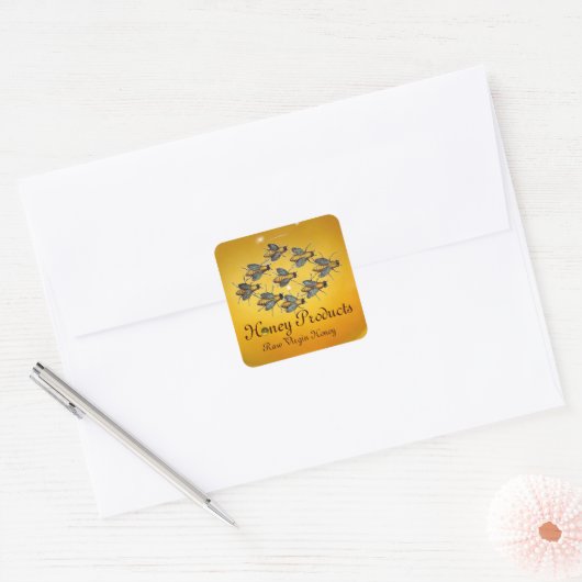 VLIEGTUIG/BEEKEEPER VIERKANTE STICKER (Envelop)