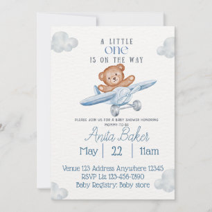 Vliegtuig Beer Kleine op Weg Baby Borrel Kaart