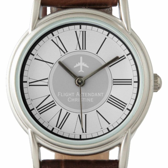 Vliegtuig begeleidende cabinepersoneel volgen horloge (Creator heeft geüpload)