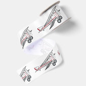 Vliegtuig: Biplane 3 inch Satijnen Lint (Achterkant)