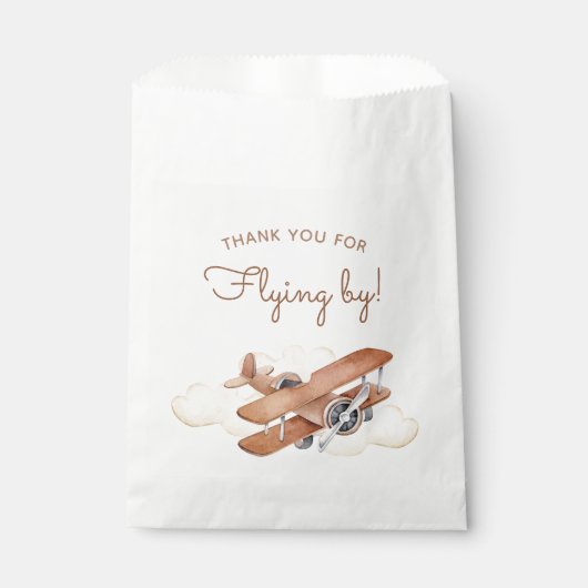  Vliegtuig Biplane Boy's Birthday Bedankzakje (Voorkant)