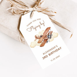  Vliegtuig Biplane Boy's Birthday Favor Cadeaulabel
