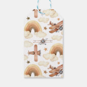 Vliegtuig Biplane Boy's Birthday Favor Gift Cadeaulabel (Achterkant)