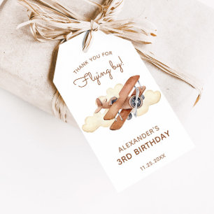  Vliegtuig Biplane Boy's Birthday Favor Gift Cadeaulabel