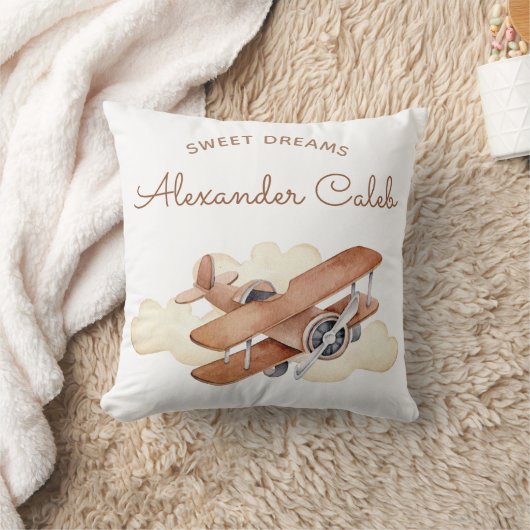  Vliegtuig Biplane Boy's Birthday Napkins Kussen (Deken)