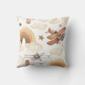  Vliegtuig Biplane Boy's Birthday Napkins Kussen (Achterkant)