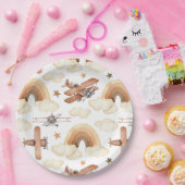 Vliegtuig Biplane Boy's Birthday Papieren Bordje (Feest)