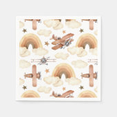 Vliegtuig Biplane Boy's Birthday Pattern Servet (Voorkant)