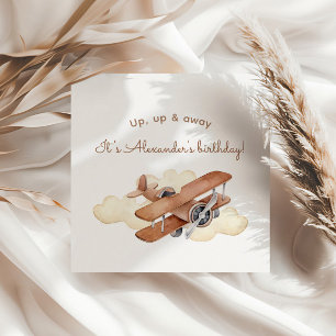 Vliegtuig Biplane Boy's Birthday Servet