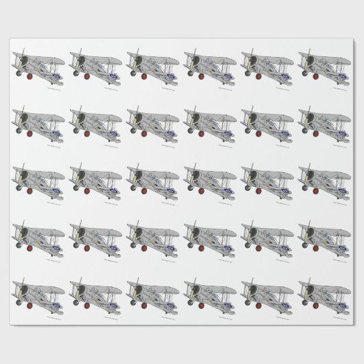  vliegtuig Biplane The Gloster Gladiator Cadeaupapier (Vlak)