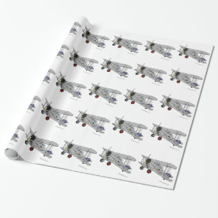  vliegtuig Biplane The Gloster Gladiator Cadeaupapier