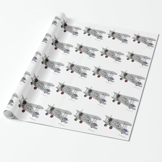  vliegtuig Biplane The Gloster Gladiator Cadeaupapier (Uitgerold)
