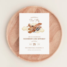  Vliegtuig Biplane Two Fly Birthday