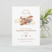  Vliegtuig Biplane Two Fly Birthday Kaart (Staand voorkant)