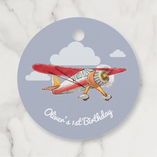 vliegtuig Birthday Bedankjes Labels (Achterkant)