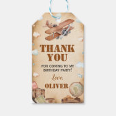  vliegtuig Birthday Dank u Label Cadeaulabel (Voorkant)