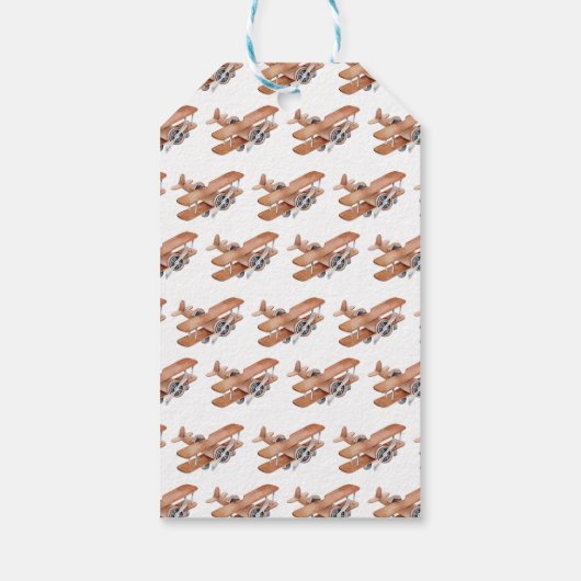  vliegtuig Birthday Dank u Label Cadeaulabel (Achterkant)