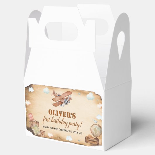 vliegtuig Birthday Favor Box Bedankdoosjes (Geopend)